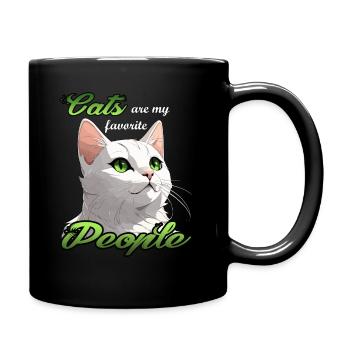 Les chats sont mes personnes préférées - Mug uni - noir - Droite