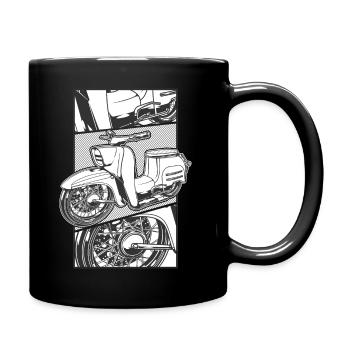 Moped Simson Schwalbe - Tasse einfarbig - Schwarz - Rechts