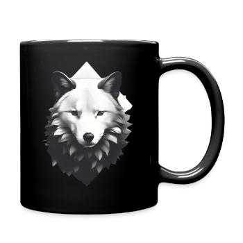 Black white wolf art - Full Colour Mug - black - Right
