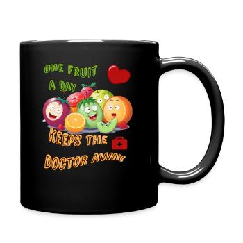 Amateur de fruits - Mug uni - noir - Droite