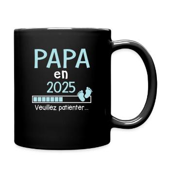 Papa en 2025 cadeaux futur père - Mug uni - noir - Droite