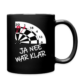 Darts Darten Darts Geschenk Dartpfeil Dartboard - Tasse einfarbig - Schwarz - Rechts