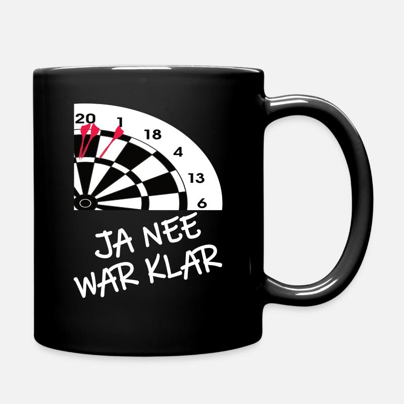 Darts Darten Darts Geschenk Dartpfeil Dartboard - Tasse einfarbig - Schwarz