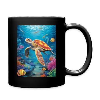 Underwater Paradise - Tasse einfarbig - Schwarz - Rechts