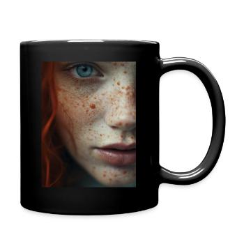 Girl with red hair - Full Colour Mug - black - Right