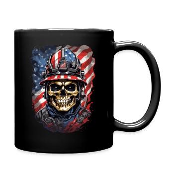 U.S. Fire Brigade Skulls - Full Colour Mug - black - Right