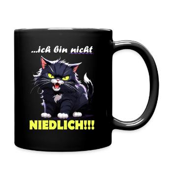 Ich bin nicht NIEDLICH - Tasse einfarbig - Schwarz - Rechts