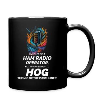 Radio Wave Art Ham Operator's Promise Lustig - Tasse einfarbig - Schwarz - Rechts