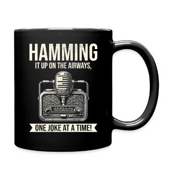 Amateur Vintage Radio Ham Operator Microphone - Full Colour Mug - black - Right