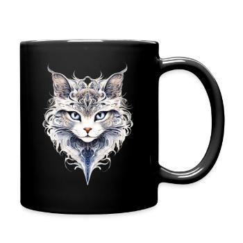 Animal Art | Cat Fantasy Style - Tasse einfarbig - Schwarz - Rechts