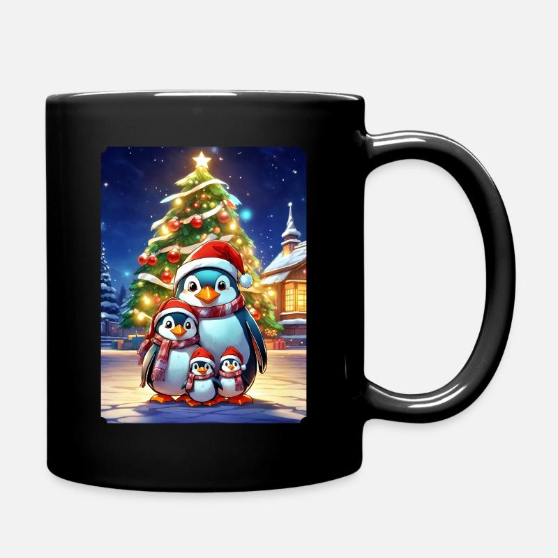 Famille Pingouin de Noël 1.6 - Mug uni - noir