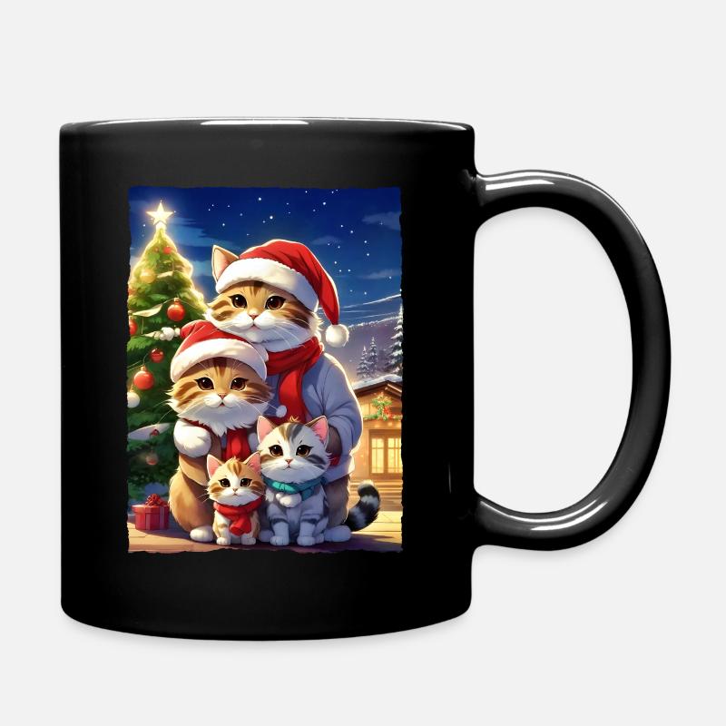 Famille de chats de Noël 1.11 - Mug uni - noir