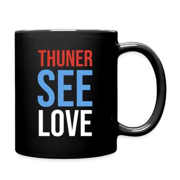 Fishing on Lake Thun - Full Colour Mug - black - Right