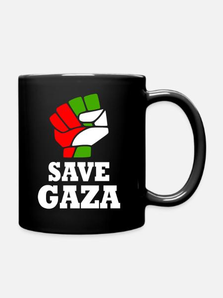Save gaza - Full Colour Mug - black
