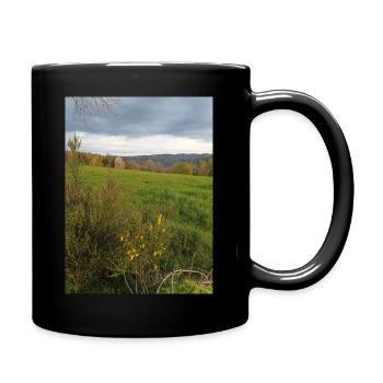 Field under a grey sky - Full Colour Mug - black - Right