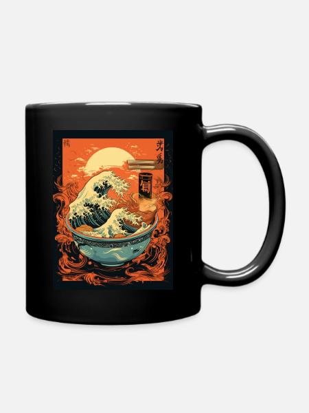 Great Ramen Wave - Full Colour Mug - black
