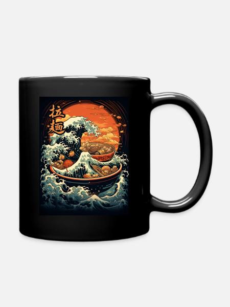 Great Ramen Wave - Full Colour Mug - black