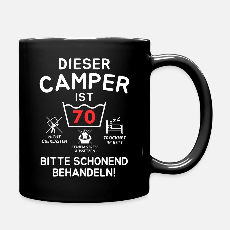 Dieser Camper ist 70. Schonend behandeln - Tasse einfarbig - Schwarz