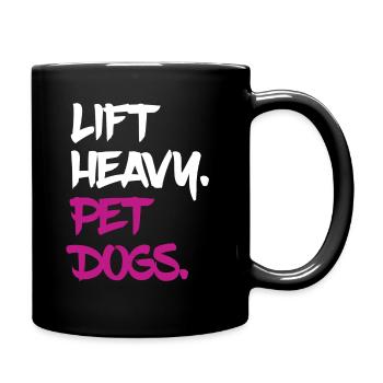 Heben Sie schwere Hunde - Tasse einfarbig - Schwarz - Rechts