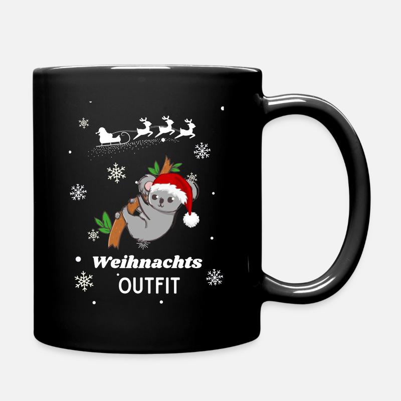 Weihnachts OUTFIT Koala - Tasse einfarbig - Schwarz