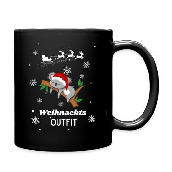 Weihnachts OUTFIT Koala - Tasse einfarbig - Schwarz - Rechts