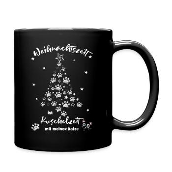 Weihnachtszeit ist Kuschelzeit mit meiner Katze 2 - Tasse einfarbig - Schwarz - Rechts