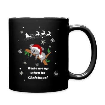 Wake me up when its Christmas! Koala - Tasse einfarbig - Schwarz - Rechts
