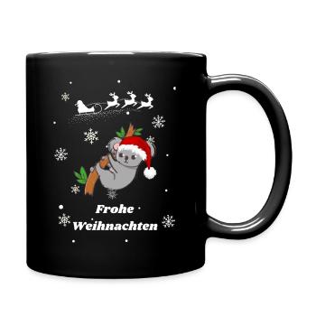 Frohe Weihnachten Koala - Tasse einfarbig - Schwarz - Rechts