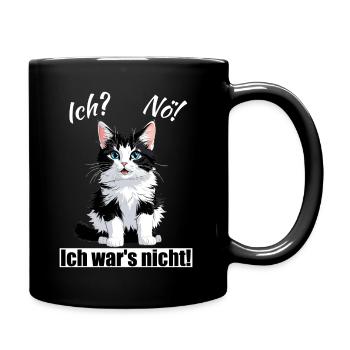 Ich wars nicht Katze - Tasse einfarbig - Schwarz - Rechts