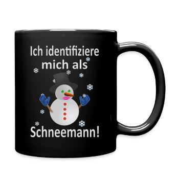 Schneemann Identität - Vers.1 - Tasse einfarbig - Schwarz - Rechts