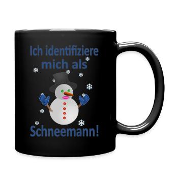 Schneemann Identität - Vers.2 - Tasse einfarbig - Schwarz - Rechts