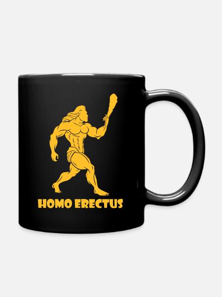 Prähistorischer Homo - Tasse einfarbig - Schwarz