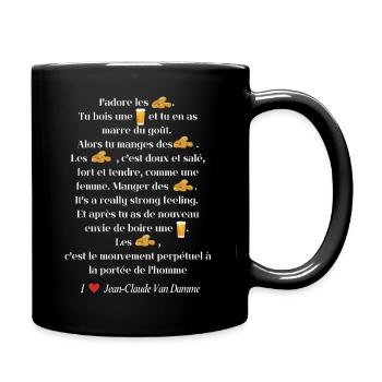 J’adore les cacahuètes JCVD | QUOTE - Mug uni - noir - Droite
