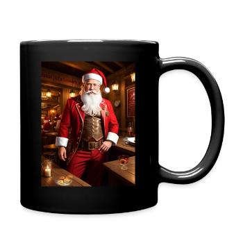 Santa im Pub - Tasse einfarbig - Schwarz - Rechts