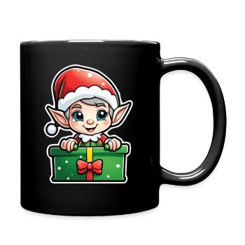 Elf Christmas Elf Gift Elf - Full Colour Mug - black - Right