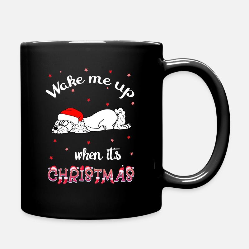 Weihnachtsmotiv mit Pudel - Tasse einfarbig - Schwarz