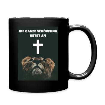 Kreuz - Jesus - Biblisches design - Tasse einfarbig - Schwarz - Rechts