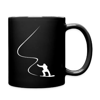 Snowboarder, Kurve, Downhill, Freerider, Winter - Tasse einfarbig - Schwarz - Rechts