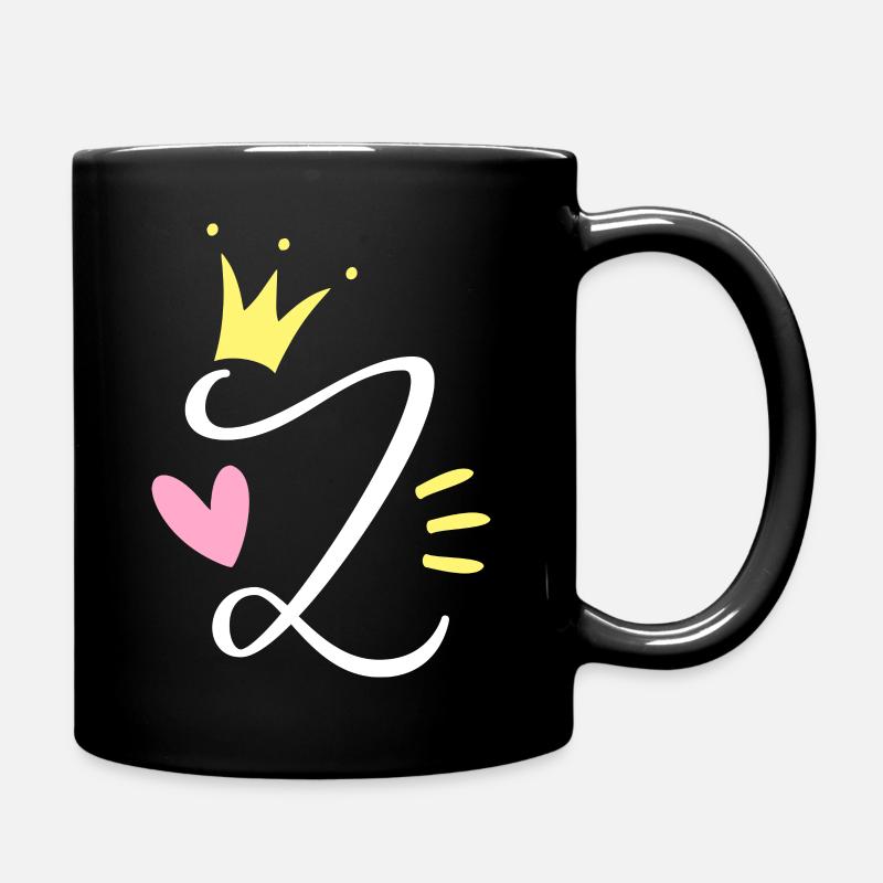 Buchstabe Z Anfangsbuchstabe Krone - Tasse einfarbig - Schwarz