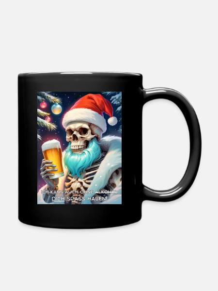 Weihnachten Skull Bier 2.9 - Tasse einfarbig - Schwarz