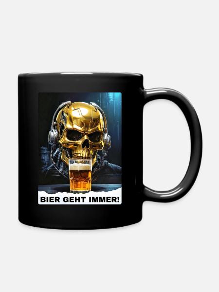 Bier Experte Skull 1.1 - Tasse einfarbig - Schwarz
