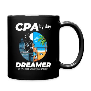 CPA Daydreams: Balancing Work and Bliss in Split - Full Colour Mug - black - Right