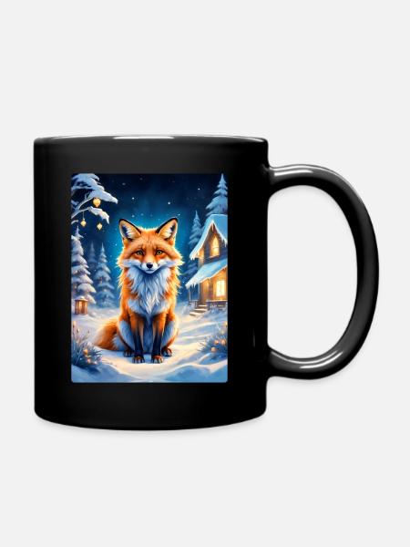 Winterlandschaft Fuchs 1.2 - Tasse einfarbig - Schwarz