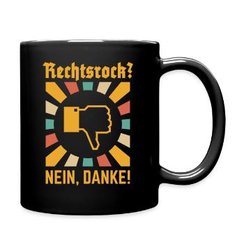 Rechtsrock? Nein, Danke! (Strahlen / 4C) - Tasse einfarbig - Schwarz - Rechts