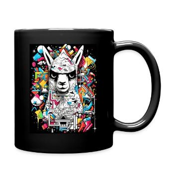 [MB] Cool llama from the block - Full Colour Mug - black - Right