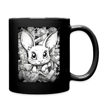 [] Lapin mignon - Mug uni - noir - Droite