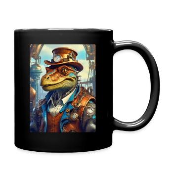 Steampunk Dino 1.3 - Tasse einfarbig - Schwarz - Rechts