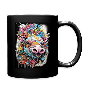 [] Aventure du sanglier rose - Mug uni - noir - Droite