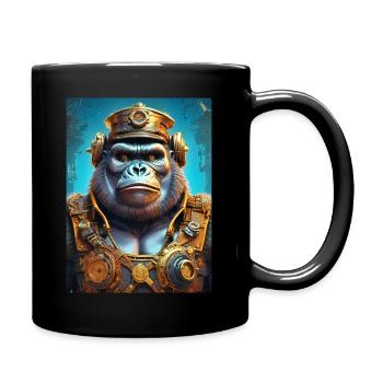 Steampunk Gorilla 1.3 - Tasse einfarbig - Schwarz - Rechts