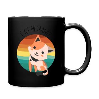 Katzen Liebe Witzig Samtpfote: Geschenk Cat Mom - Tasse einfarbig - Schwarz - Rechts